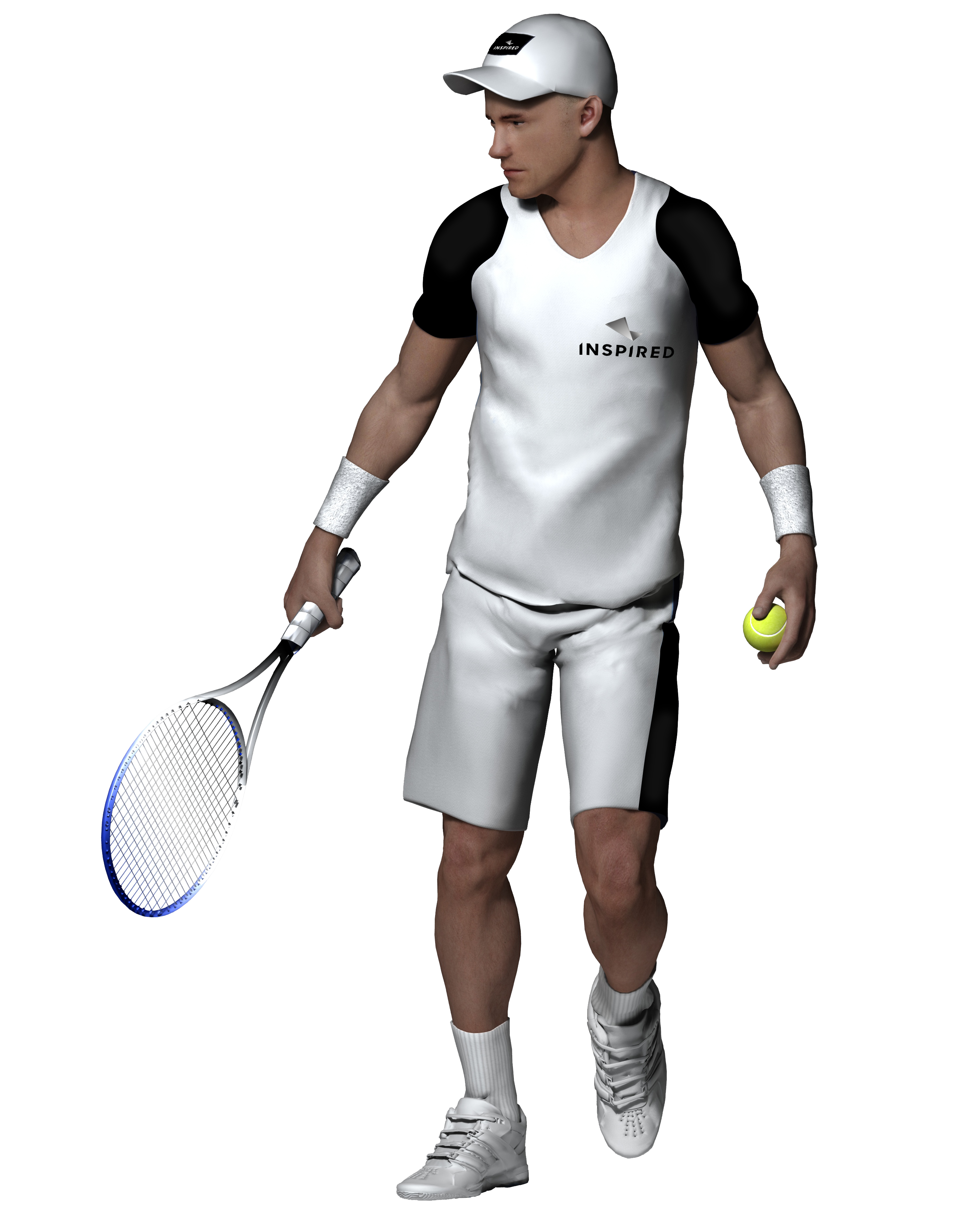 Tennis player render figure